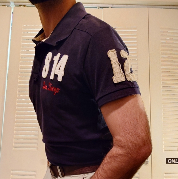 Y2K 2010s Scotch & Soda Short Sleeve Polo Navy Shirt 8 14 San Diego CA - Picture 13 of 13